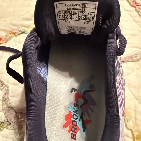 Brooks Women's Running Shoes - Purple and White Size 7.5 - Picture 5 of 8